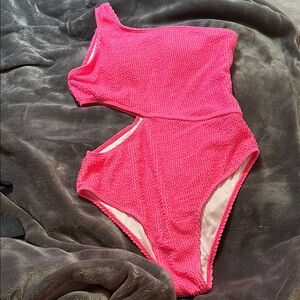 Vibrant Pink Women’s Cut Out Bathing Suit One-Piece Swimsuit